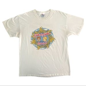 Vintage 2000 Ride for Kids Double Sided T-Shirt Adult Size L White Cotton Shirt